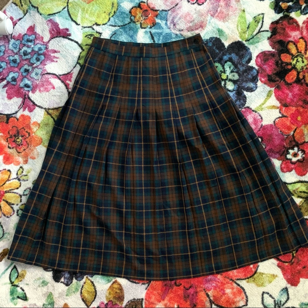 Vintage 80s/90s Fall Autumn Plaid Tartan Skirt